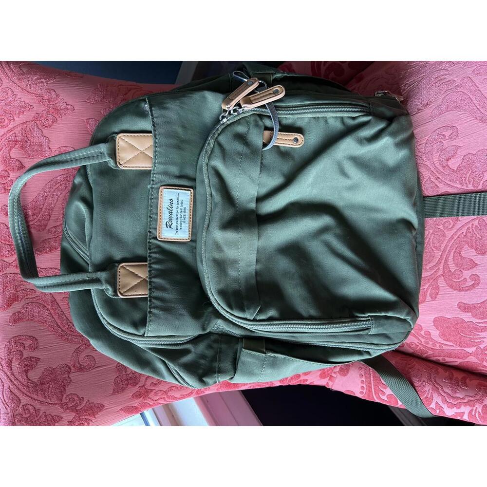 Ruvalino Olive Green Diaper Bag Backpack